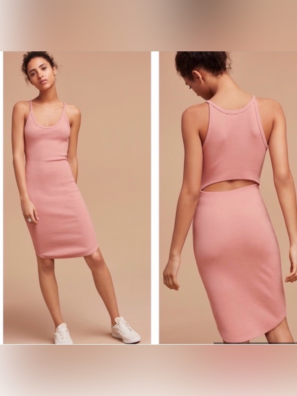 NEW Wilfred Free Yasmin Cutout Dress Pink Open Back Size Large